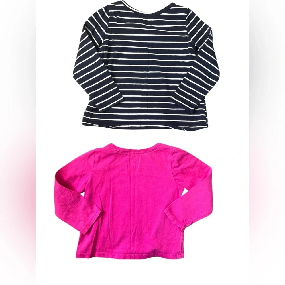 Children’s Place Pink and Blue White Striped Shirt Bundle | 18-24 M